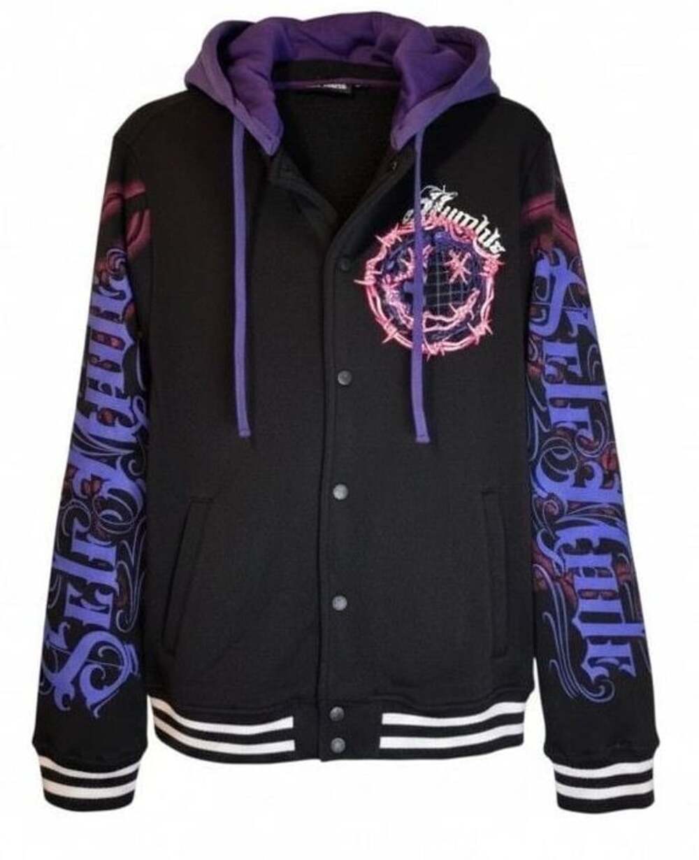 Rebel Minds Fleece Varsity Jacket With Hood